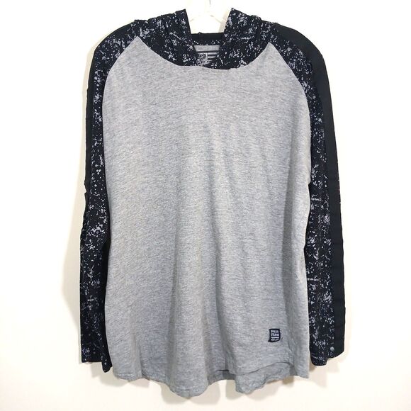 Phat Farm long sleeve paint splatter streetwear Y2K hooded T-shirt Drippin Large - Picture 2 of 7